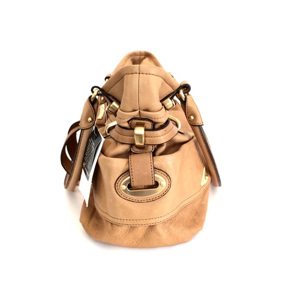 NWTs B. Makowsky Medium Peanut Nubuck Leather Tote - Picture 4 of 16